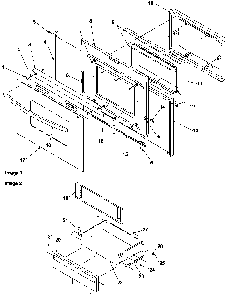 Oven Door And Storage Diagram and Parts List for ARR3601WW-P1143674NWW  Amana Range