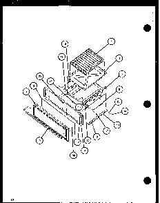 Broiler Diagram and Parts List for RLT307UL P1141098NL Caloric Range