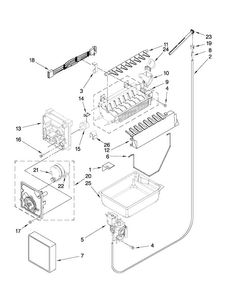 Icemaker Parts Diagram and Parts List for MFF2258VEB4  Maytag Refrigerator