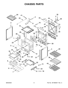 Chassis Parts Diagram and Parts List for JIS1450ML0  Jenn-Air Range