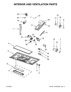 Interior And Ventilation Parts Diagram and Parts List for MMV5220FW0  Maytag Microwave
