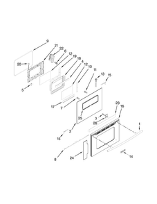 Door Parts Diagram and Parts List for JDS9865BDP23  Jenn-Air Range