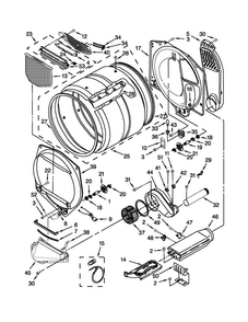 Bulkhead Parts Diagram and Parts List for MEDX700AG1  Maytag Dryer