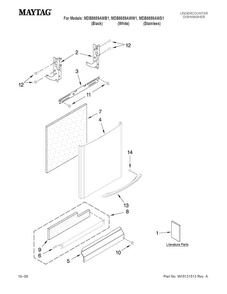 Door And Panel Parts Diagram and Parts List for MDB8859AWS1  Maytag Dishwasher
