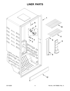 Liner Parts Diagram and Parts List for AZF33X20DW08  Amana Freezer