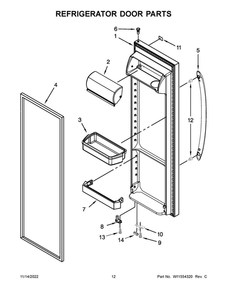 Refrigerator Door Parts 2 Diagram and Parts List for ASI2575GRB08  Amana Refrigerator