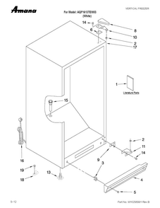 Cabinet Parts Diagram and Parts List for AQF1613TEW03  Amana Freezer