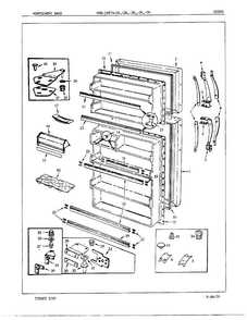 Doors/misc Diagram and Parts List for 19284A  Admiral Refrigerator