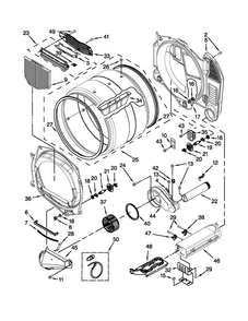 Bulkhead Parts Diagram and Parts List for MDE25PDAYW1  Maytag Dryer