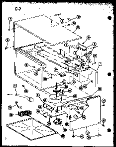Oven Cavity Diagram and Parts List for RR-1010 P75414-4M Amana Microwave