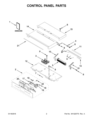 Control Panel Parts Diagram and Parts List for JJW2830DB02  Maytag Wall Oven