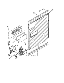 Inner Door Parts Diagram and Parts List for MDB8959SAS0  Maytag Dishwasher