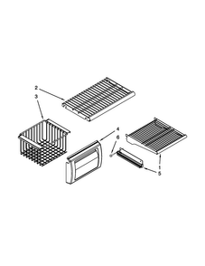Freezer Shelf Parts Diagram and Parts List for JS42SEDUDW14  Jenn-Air Refrigerator