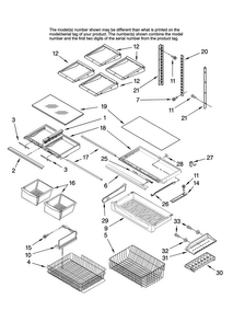 Shelf Parts Diagram and Parts List for AB2526PEKW12  Amana Refrigerator