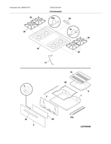 Top/drawer Diagram and Parts List for CRG3120LWH  Crosley Range