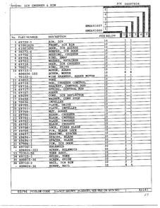 Ice Crusher/bin Page 2 Diagram and Parts List for HMG641667  Admiral Refrigerator