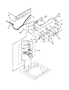 Controls And Water Inlet Parts Diagram and Parts List for MVWC200XW3  Maytag Washer