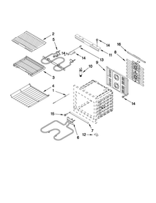 Internal Oven Parts Diagram and Parts List for JJW3830WP01  Jenn-Air Wall Oven