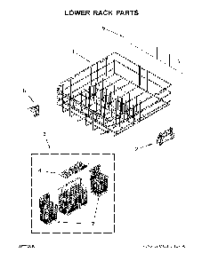 Lower Rack Parts Diagram and Parts List for 66514703N511  Kenmore Dishwasher