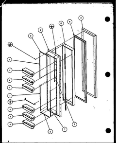Freezer Door Diagram and Parts List for SX25M2L-P1154902WL  Amana Refrigerator