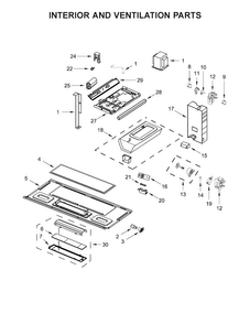Interior And Ventilation Parts Diagram and Parts List for YAMV1160VAB7  Amana Microwave