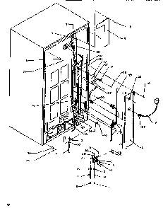 Cabinet Back Diagram and Parts List for SXD520SL-P1182401WL  Amana Refrigerator