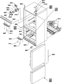 Controls & Light Covers Diagram and Parts List for BR22TE-P1196709WE  Amana Refrigerator