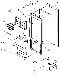 Refrigerator Door Diagram and Parts List for 36048-P1122102W  Amana Refrigerator