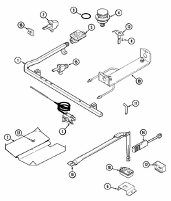 Gas Controls Diagram and Parts List for GA31713WAM  Maytag Range