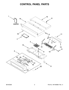 Control Panel Parts Diagram and Parts List for JJW2830IL01  Maytag Range