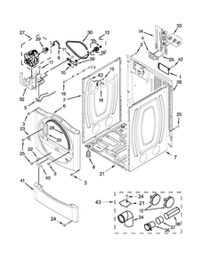 Cabinet Parts Diagram and Parts List for MEDE251YL1  Maytag Dryer
