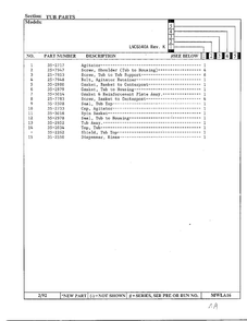 Tub Parts Page 2 Diagram and Parts List for 6540A REV K Norge Washer