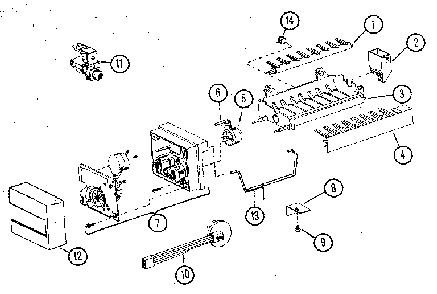 8 Cube Compact Ice Maker - Assembly No. D7824701 Diagram and Parts List for SX120J-P7870122W  Amana Refrigerator