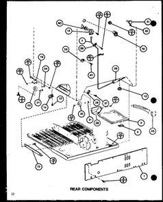 Rear Components 3 Diagram and Parts List for IC3H-P7621307W-TM  Amana Refrigerator