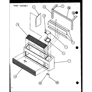 Front Assembly 2 Diagram and Parts List for PTC12400EC P9872415R Amana Air Conditioner