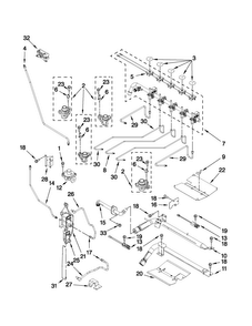 Manifold Parts Diagram and Parts List for MGR6775BDS20  Maytag Range