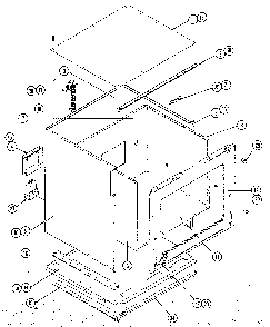 Basic Body Diagram and Parts List for W156  Jenn-Air Wall Oven
