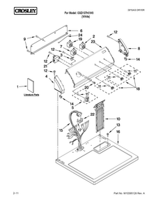 Top And Console Parts Diagram and Parts List for CGD137HXW0  Crosley Dryer