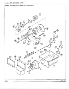 Ice Crusher And Bin Diagram and Parts List for 641861  Admiral Refrigerator