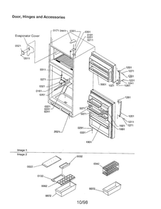 Door, Hinges And Accessories Diagram and Parts List for TX21VW-P1301804WW  Amana Refrigerator