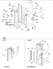 Cabinet Parts Diagram and Parts List for SSD522VS-P1320307WS  Amana Refrigerator