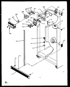 Refrigerator Freezer Controls And Cabinet Parts Diagram and Parts List for SZ25NE-P1162702WE  Amana Refrigerator