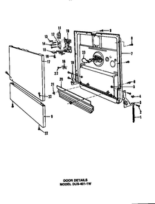 Door Details 2 Diagram and Parts List for DUS-414-19  Maytag Dishwasher