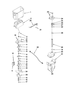 Motor And Ice Container Parts Diagram and Parts List for JCD2595WES00  Jenn-Air Refrigerator