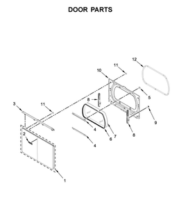 Door Parts 1 Diagram and Parts List for MED6230RHW1  Maytag Dryer