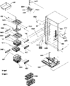 Freezer Shelves And Light Diagram and Parts List for SB520SW-P1185003WW  Amana Refrigerator