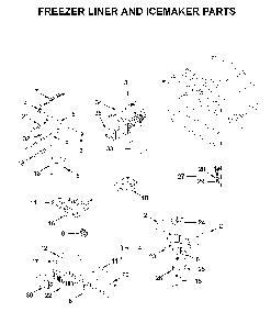 Freezer liner and icemaker parts Diagram and Parts List for 59679313511  Amana Refrigerator