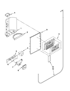Dispenser Front Parts Diagram and Parts List for MSB26C4XYM00  Maytag Refrigerator