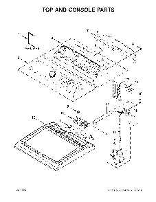 Top and console parts Diagram and Parts List for MED6230HW0  Maytag Dryer