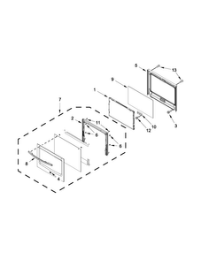 Oven Door Parts Diagram and Parts List for MEW7530AS01  Maytag Wall Oven